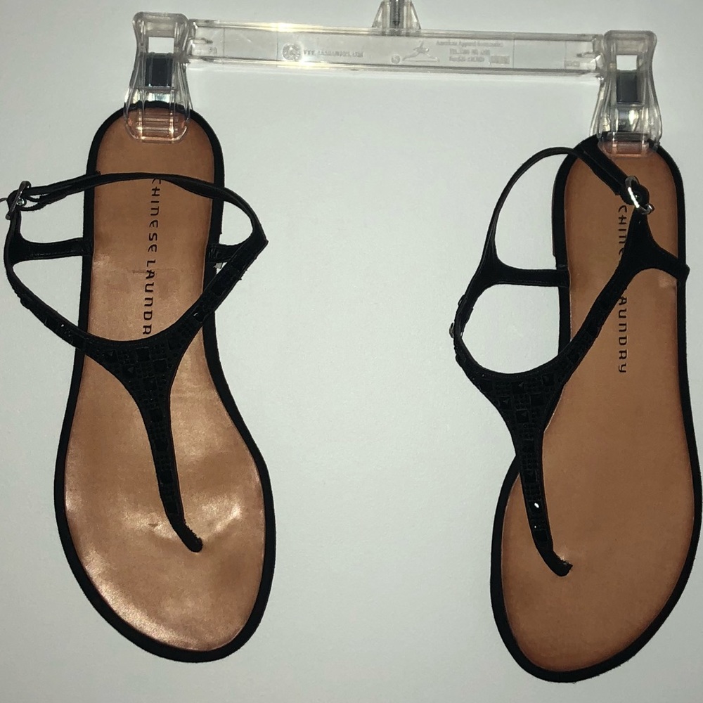 Genya Thong Sandals with Stone Detailing